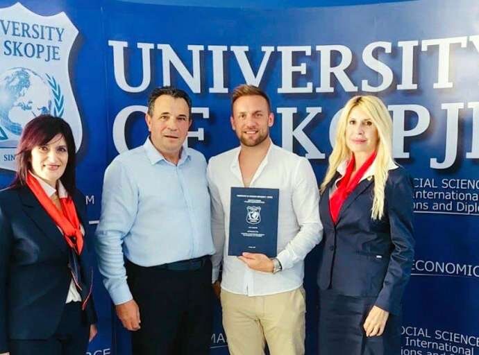 Лука Циндриќ на Универзитетот Скопје го одбрани својот дипломски труд „Спортот и спортските настани во функција на туризмот“