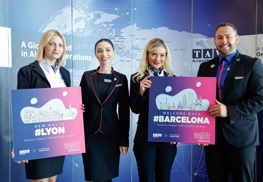 Нови авиолинии до Барселона и Лион.